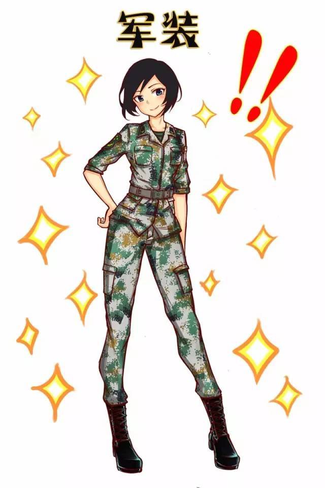 中国女兵照片迷彩卡通图片，展现新时代女性的风采与力量，中国女兵迷彩卡通图片，展现新时代女性的风采与力量