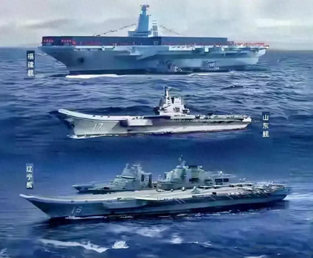中国海军的三艘航母，力量与荣耀的象征，中国海军三艘航母，力量与荣耀的彰显