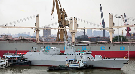 中国海军新力量，揭秘中国海军首艘056A型护卫舰下水历程，中国海军首艘056A型护卫舰下水揭秘，新力量的崛起